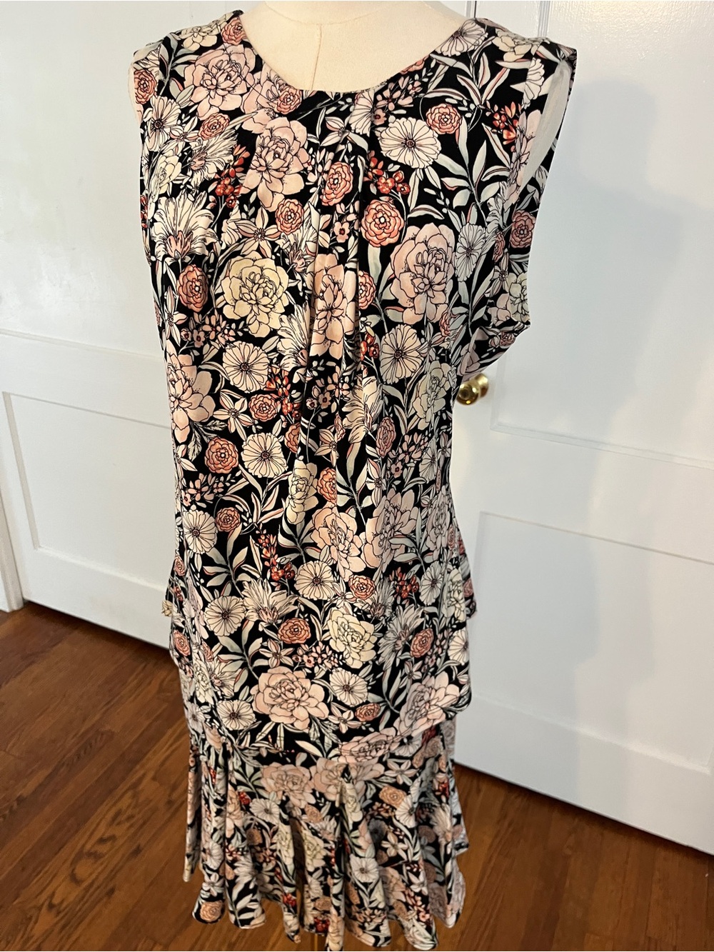 Karl Lagerfeld Paris Romantic Floral 2-Piece Dress Set — Rare Matching Ensemble